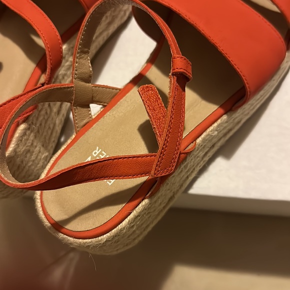 NIB Eileen Fisher Devi Espadrille Strappy Leather Platform Sandal Tangelo 7M - Picture 5 of 5